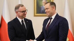 spotkanie andrzeja dudy i karola nawrockiego w pałacu prezydenckim. "n