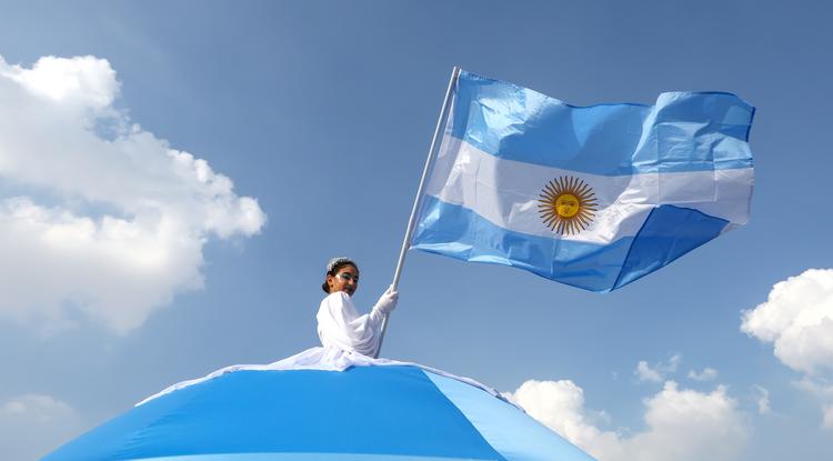 Argentin zászló a katari foci vb-n Fotó: Getty Images