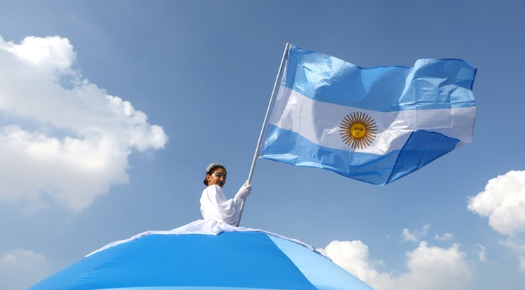 Argentin zászló a katari foci vb-n Fotó: Getty Images