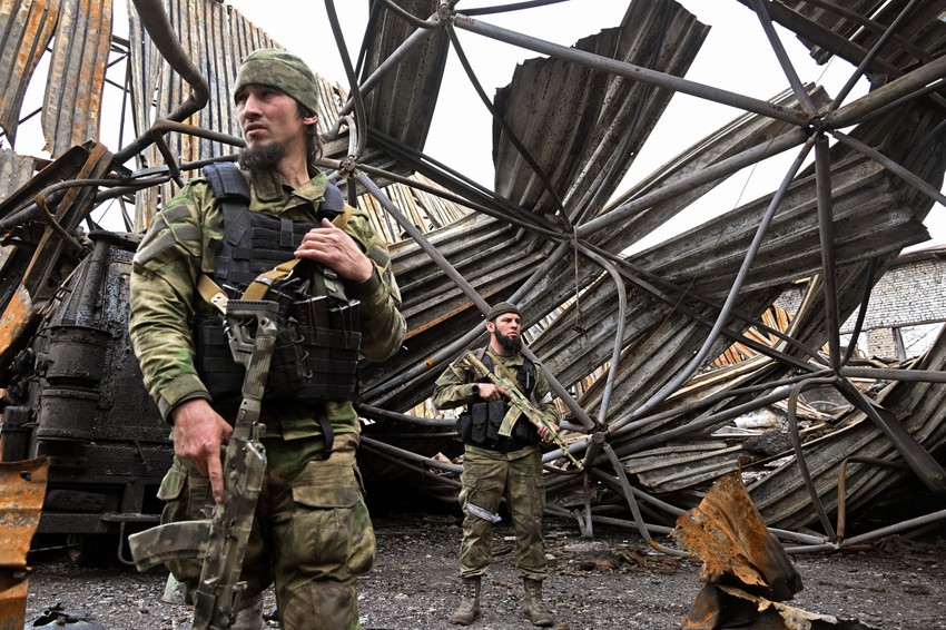 Čečenski dobrovoljci bataljona Ahmat u Marijupolju