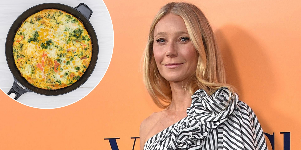 Gwyneth Paltrow na sobotnie śniadanie przygotowuje fritattę.