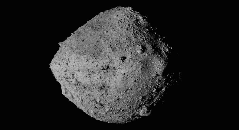 A nearby asteroid called Bennu, which poses no threat to Earth.NASA/Goddard/University of Arizona/CSA/York/MDA via AP