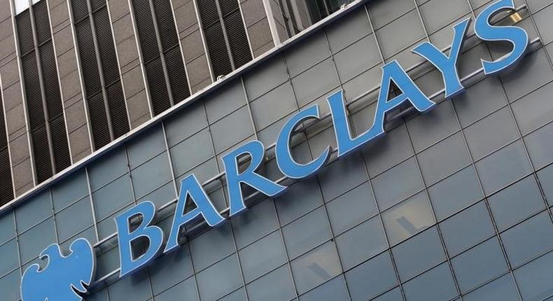 A Barclays sign is seen on the exterior of the Barclays U.S. Corporate headquarters in the Manhattan borough of New York City, May 20, 2015. REUTERS/Mike Segar