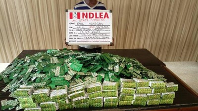 Illicit drugs intercepted by NDLEA operatives. [NDLEA]