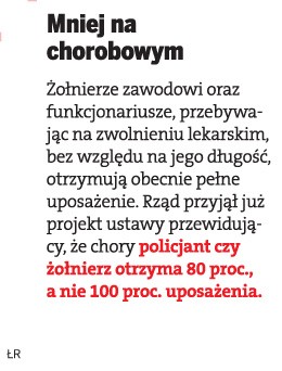 Mniej na chorobowym