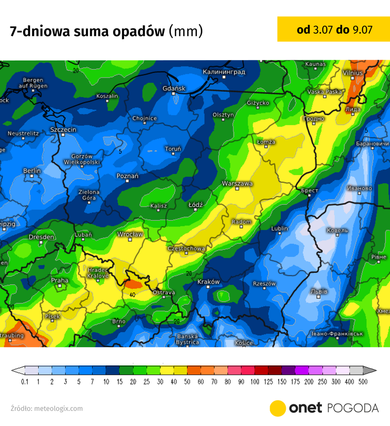 Fronty, jakie nasuną się na Polskę w weekend, mogą przynieść więcej opadów deszczu i gwałtowne burze