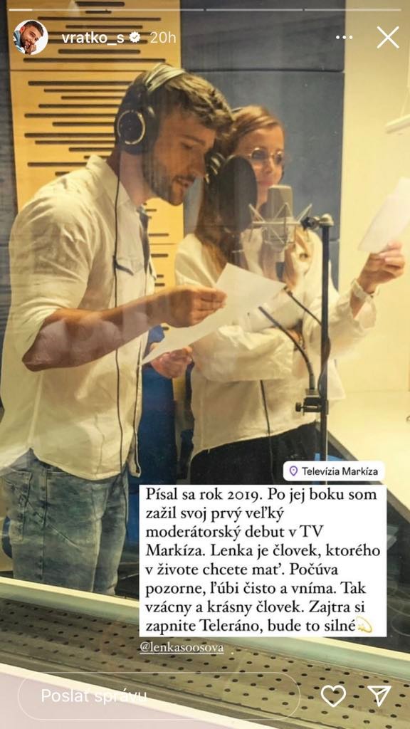 Vratko spoznal Lenku vďaka práci v televízii.
