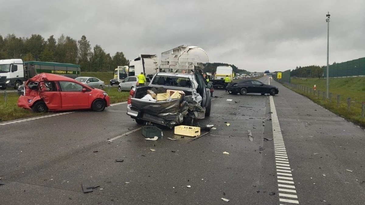Karambol na autostradzie A1