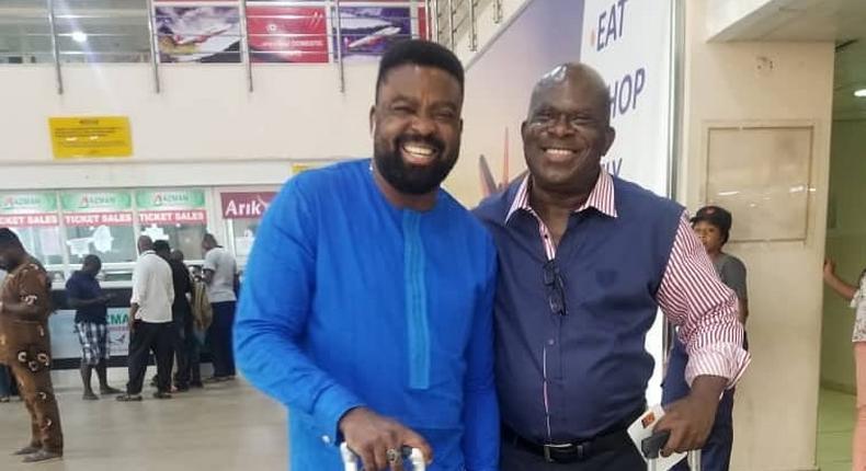 Kunle Afolayan and Tade Ogidan are some of the Nollywood stars currently in Kano ahead of the BON Awards 2019. [Instagram/bon awards]