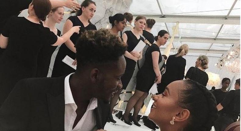 Mr Eazi and Temi Otedola at a wedding in the United Kingdom