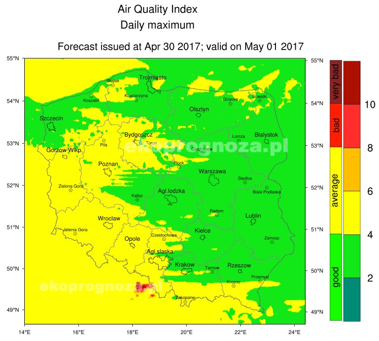 Ekoprognoza na 01 maja 2017r.