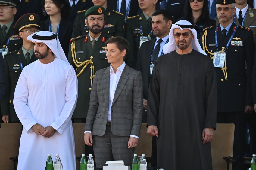 Ana Brnabić i predsednika UAE šeik Mohamed bin Zajed Al Nahjan i šeik Naser bin Hamad Al Kalif