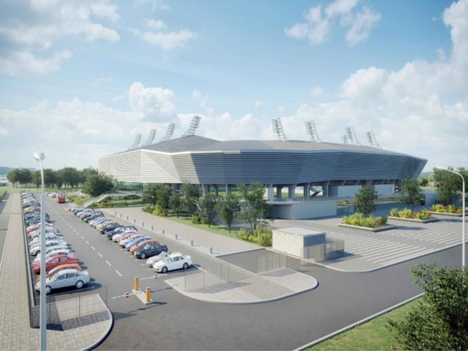 Stadion se sastoji od dve funkcionalno zavisne celine: terena i gledališta