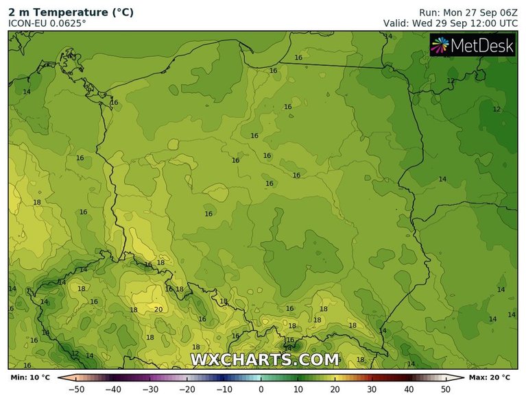 Na zachodzie i południu temperatura może zbliżać się do 20 st. C