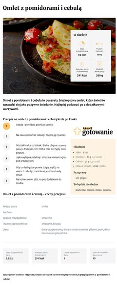 Omlet z pomidorami i cebulą