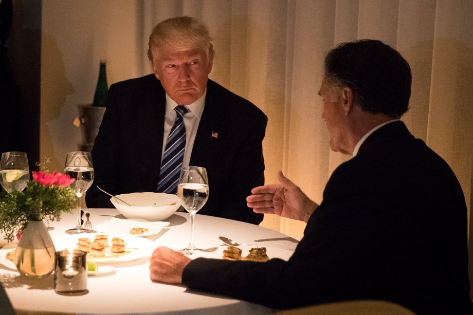 Trump with 2012 GOP presidential nominee Mitt Romney.