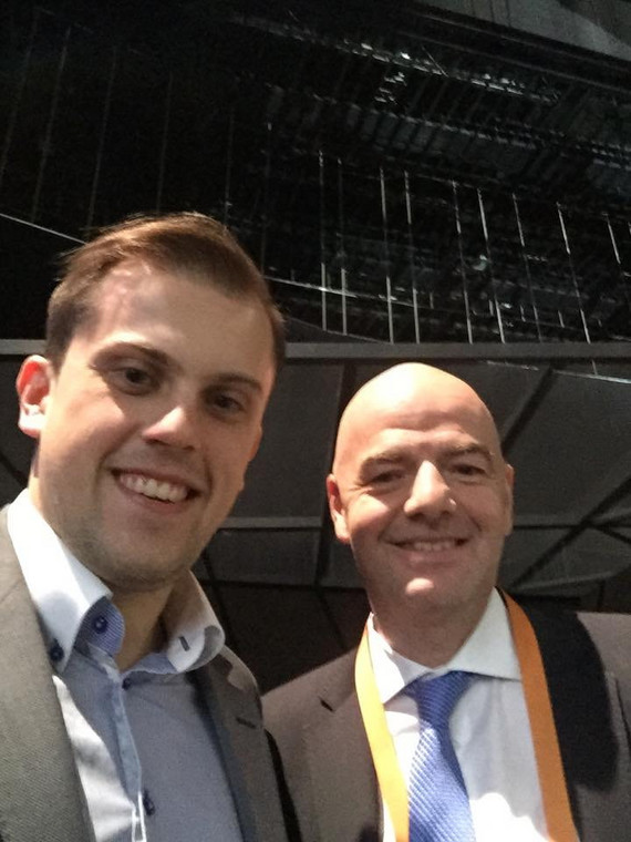 Na kongresie FIFA Łukasz spotkał m.in sekretarza generalnego UEFA, Gianniego Infantino