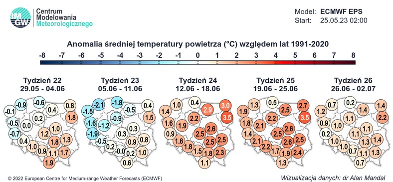 Początek czerwca nie będzie szczególnie ciepły, ale z biegiem miesiąca powinno się stopniowo ocieplać