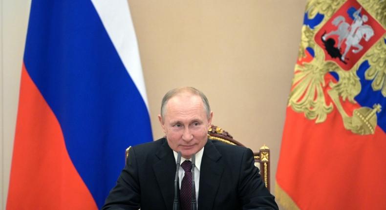 Russian President Vladimir Putin chairs a Security Council meeting in Moscow on February 28, 2020; Turkish President Recep Tayyip Erdogan and Putin were quick to hold telephone talks and plan a summit as soon as next week