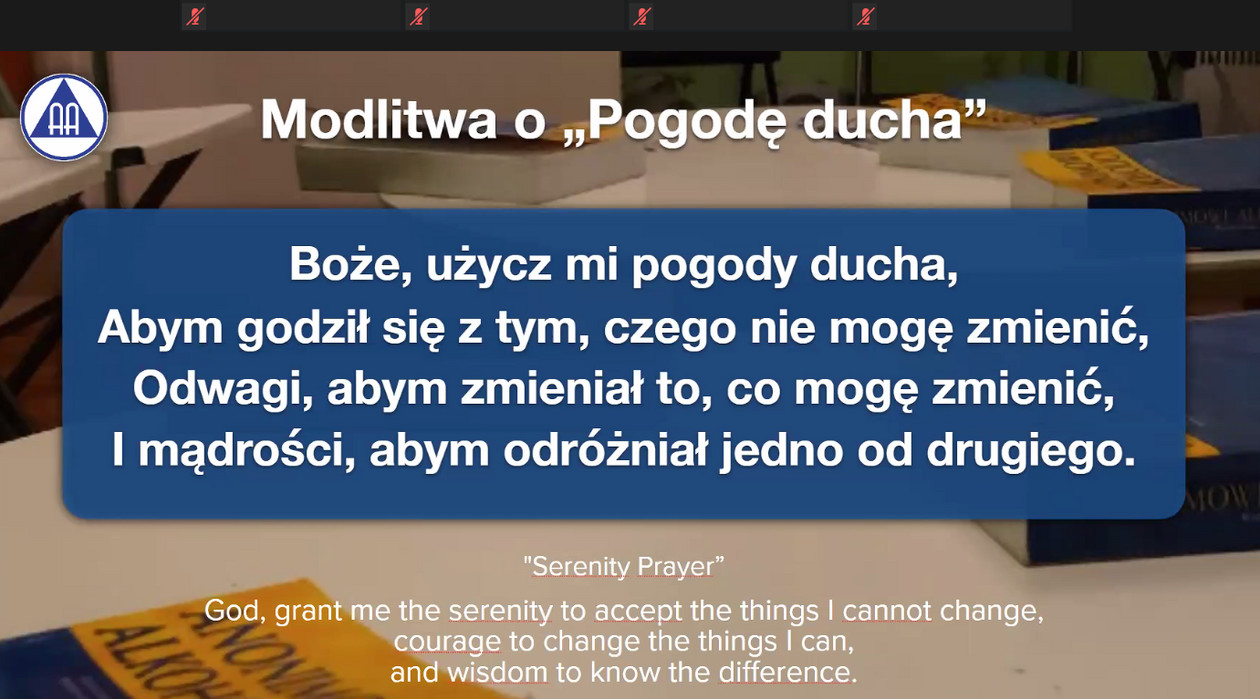 "Boże, użycz mi pogody ducha..."