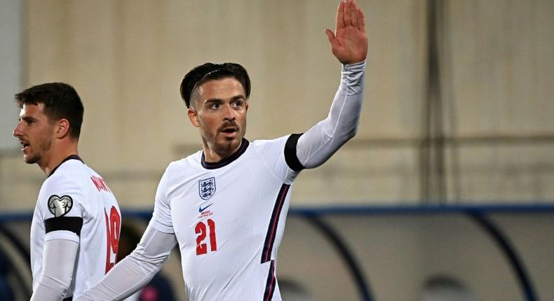 England's Jack Grealish celebrates after scoring against Andorra Creator: Lionel BONAVENTURE