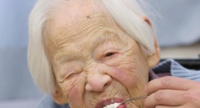 Misao Okawa celebrating her 117 birthday.