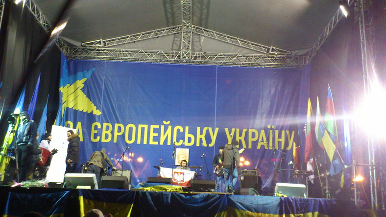 Jeden z koncertów w Kijowie, w czasie Euromajdanu, zdjęcie zrobione przez Daniela w grudniu 2013 r.