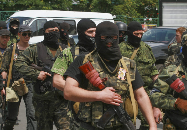 Prorosyjskie bojówki "Wostok" w Doniecku. Fot. EPA/PHOTOMIG