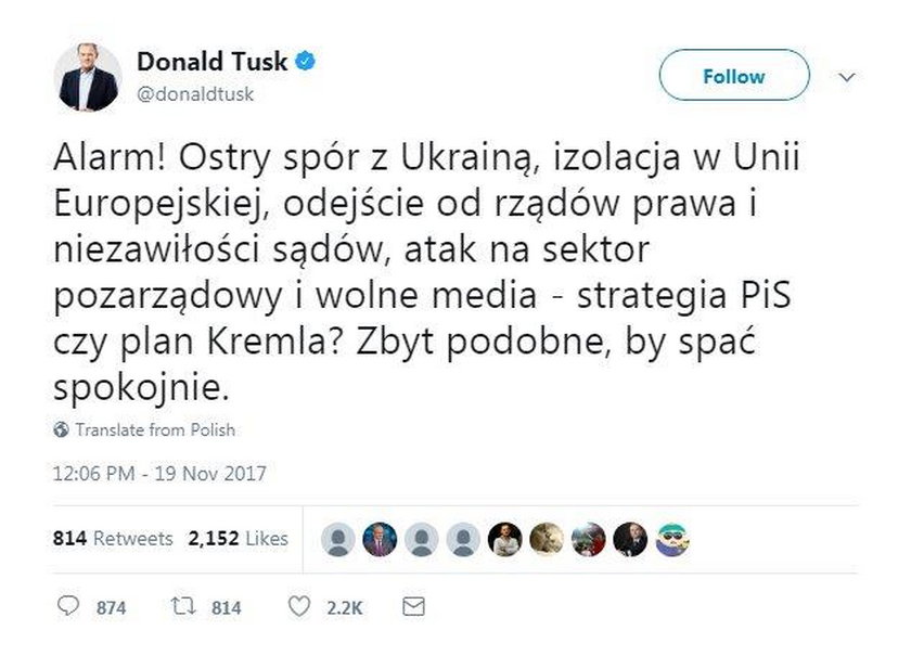 Wpis Donalda Tuska