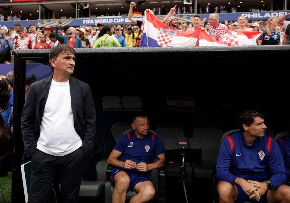 Dalić sa pomoćnicima, Ivicom Olićem i Vedranom Ćorlukom | Foto: REUTERS/Brian Snyder
