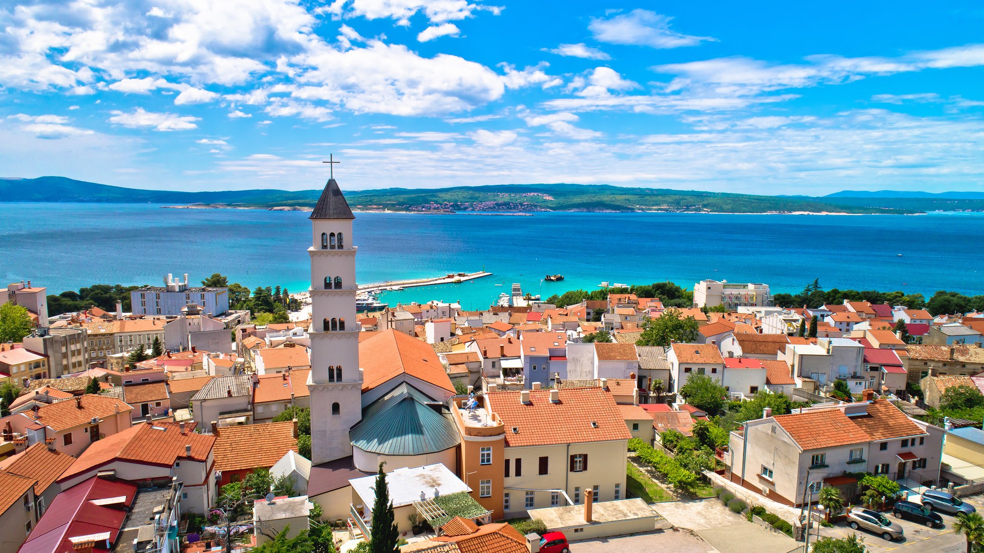 CRIKVENICA - Crikvenica Mesto na Jadranskom mori vzdušný pohľad na nábrežie