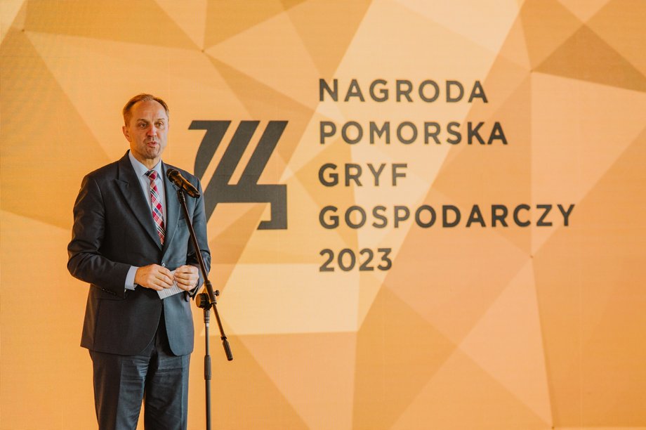 Marszałek województwa pomorskiego Mieczysław Struk na Gali Gryfów Gospodarczych 2023