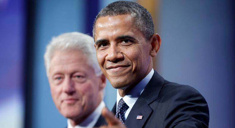 Barack Obama and Bill Clinton.