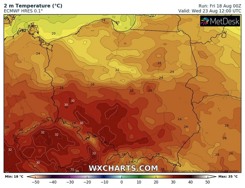 Gorące powietrze może jednak szybko wrócić, zwłaszcza do centralnej i południowej Polski
