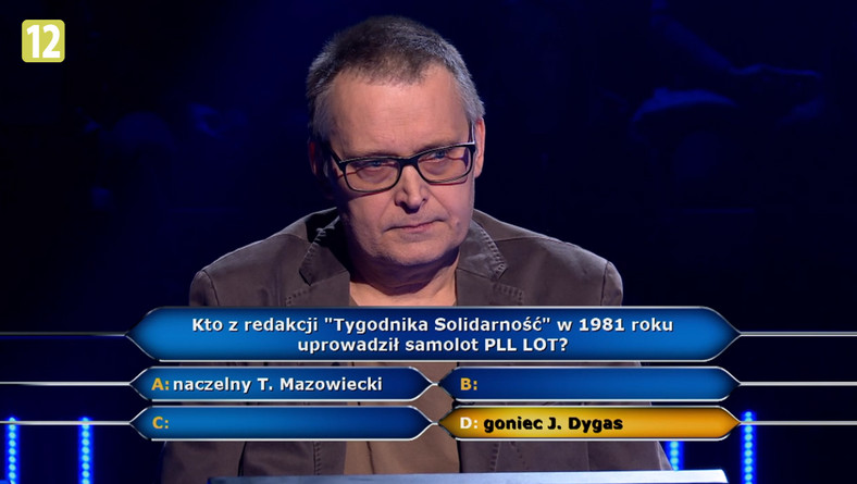 "Milionerzy" i pytanie za 125 tys. zł.