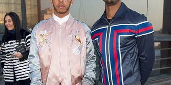 Lewis Hamilton and Michael B Jordan at Louis Vuitton Fashion Show in Paris  