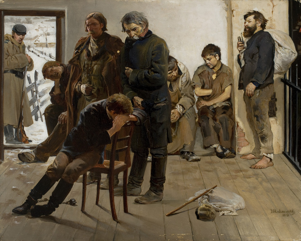 Jacek Malczewski, "Na etapie (Aresztanci)"