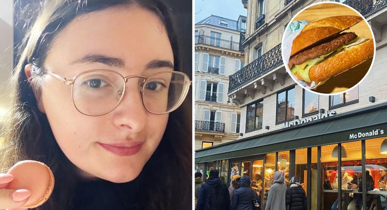 On a recent trip to Paris, I tried a few French McDonald's menu items, including macarons and the McBaguette from Emily in Paris.Erin McDowell/Insider