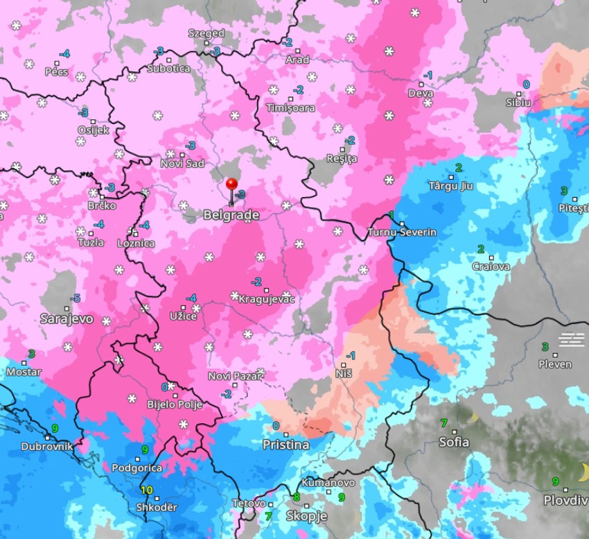 U 19h cela Srbija okovana snegom