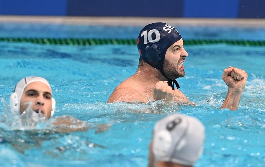 Detalj sa meča vaterpolo reprezentacije Srbije i vaterpolo reprezentacije Grčke