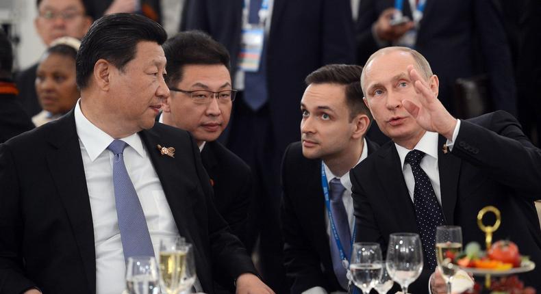 Russian President Vladimir Putin with Chinese President Xi Jinping in 2015.