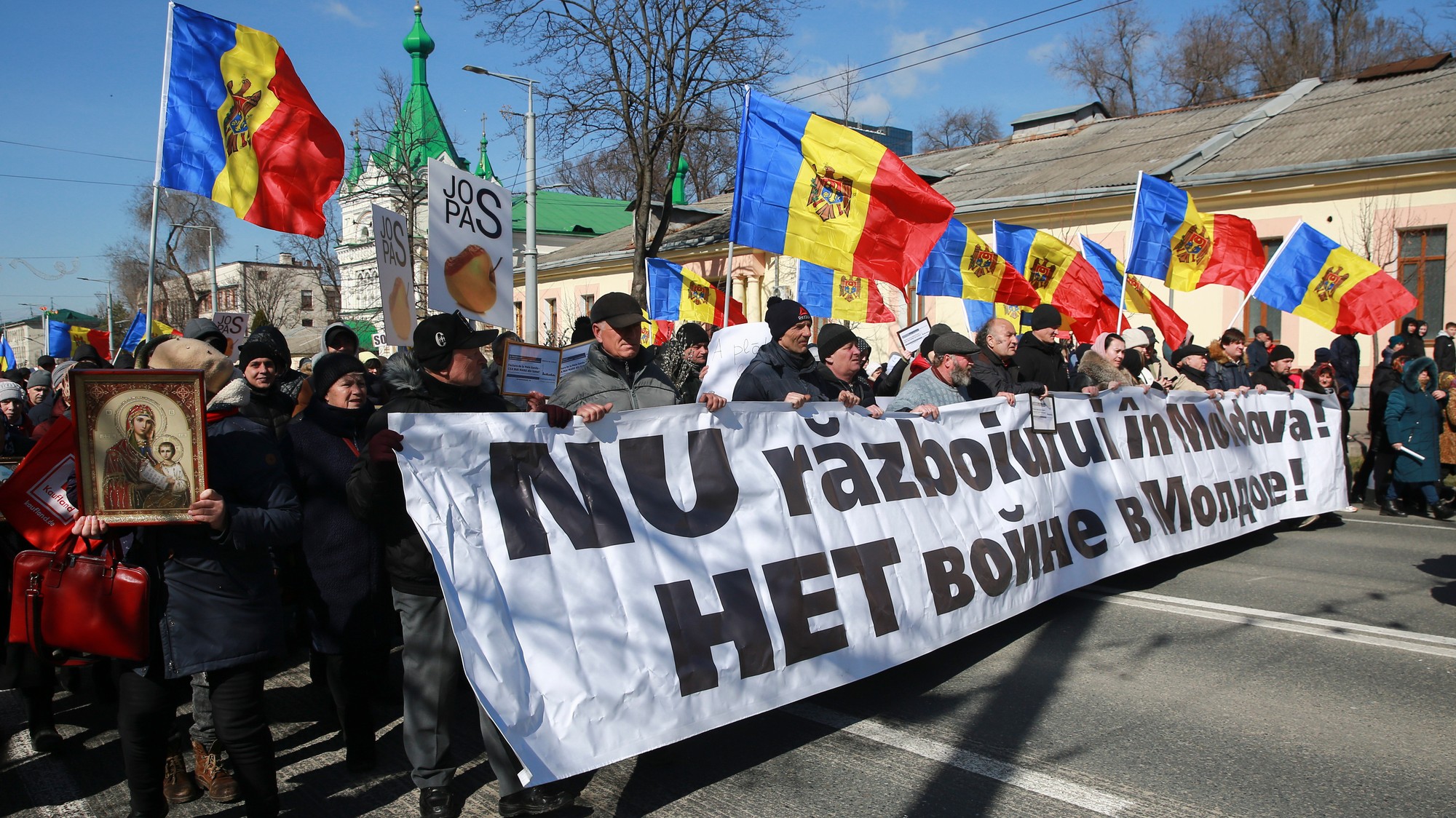 Protest proti moldavskej proeurópskej vláde.