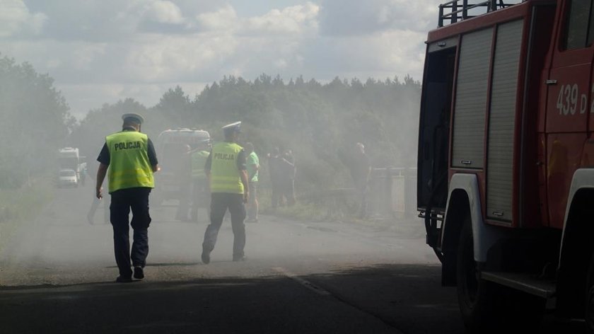 Makabryczny wypadek na DW 324. 23-letni kierowca spłonął w aucie