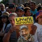 Armenian opposition supporters attend a rally after protest movement leader Nikol Pashinyan announce