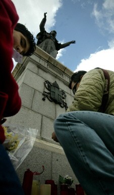 SPAIN-POPE-STATUE