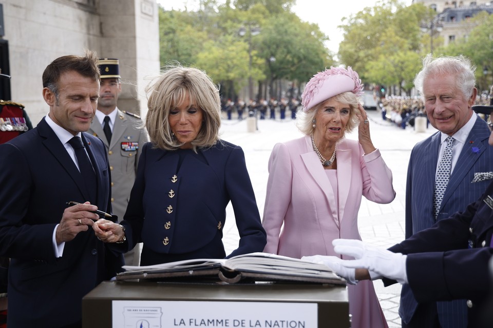 Emmanuel Macron, Brigitte Macron, królowa Kamila, król Karol III