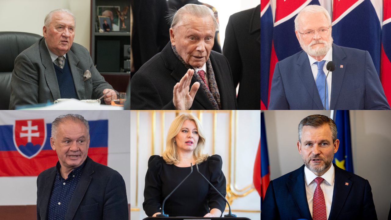 Prezidenti Michal Kováč, Rudolf Schuster, Ivan Gašparovič, Andrej Kiska, Zuzana Čaputová a Peter Pellegrini