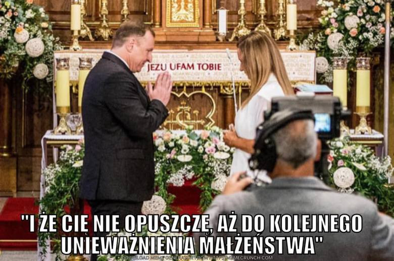 Jacek Kurski wziął drugi ślub. Internauci nie zawiedli. Memy o ślubie byłego prezesa TVP