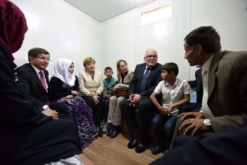 Angela Merkel z wizytą w obozie dla syryjskich uchodźców.