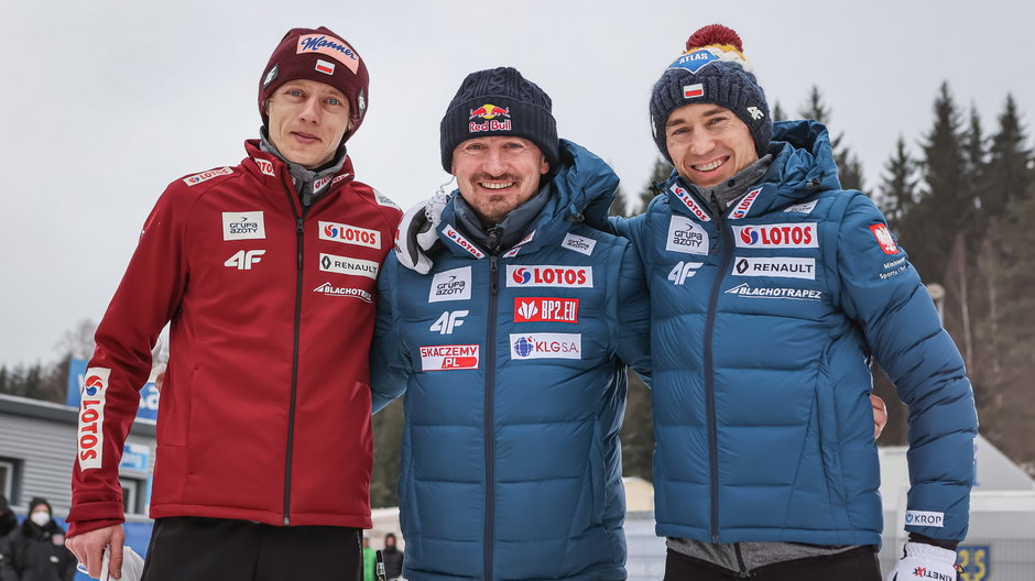 Dawid Kubacki, Adam Małysz i Kamil Stoch